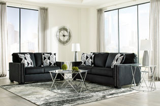 Signature Design by Ashley Gleston Onyx Sofa and Loveseat- Room View