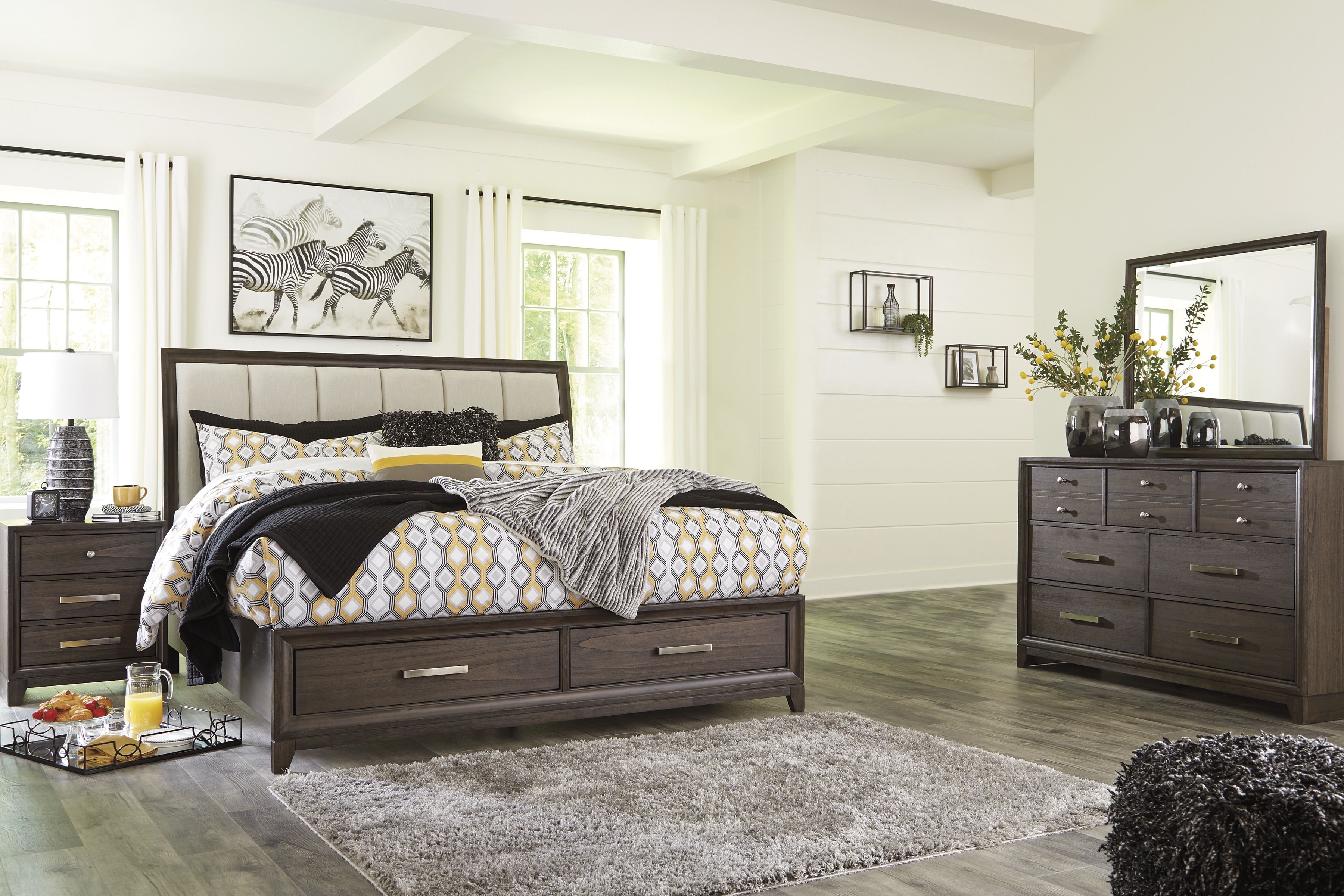 Signature Design By Ashley Brueban 7 Piece Queen Bedroom Set Bundle Same Day Delivery At Rent A Center