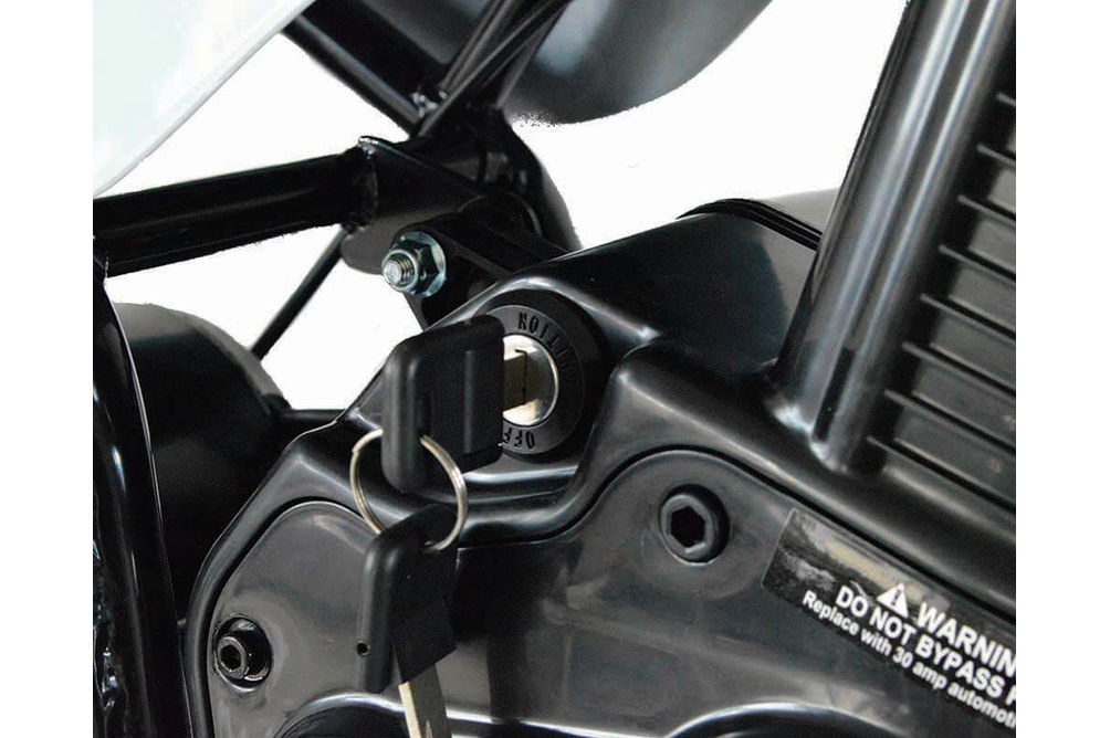 Burromax TT250 24V Black Electric Mini Bike - Ignition View