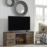 Signature Design by Ashley Trinell 60 Inch Electric Fireplace TV Stand - Room View
