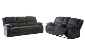 Signature Design by Ashley Draycoll Slate Reclining Sofa and Loveseat