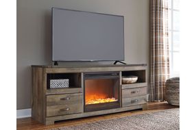 Signature Design by Ashley Trinnell 63 Inch TV Stand with Electric Fireplace - Sample Room View