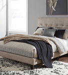 Signature Design by Ashley Adelloni Queen Tufted Upholstered Bed - Light Brown - Sample Room View