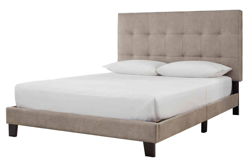 Signature Design by Ashley Adelloni Queen Tufted Upholstered Bed - Light Brown - Angle View