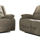 Signature Design by Ashley Draycoll Pewter Reclining Sofa and Loveseat