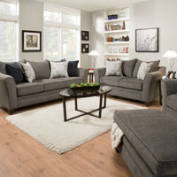 Lane Furniture Albany-Pewter Sofa & Loveseat - Sample Room View