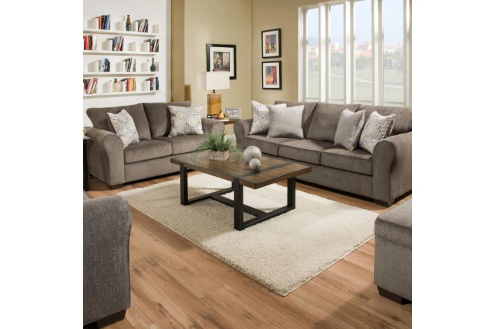 Lane Furniture Harlow- Ash Sofa and Loveseat- Sample Room View