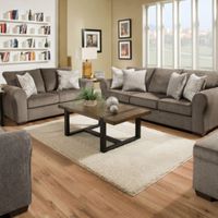 Lane Furniture Harlow- Ash Sofa and Loveseat- Sample Room View