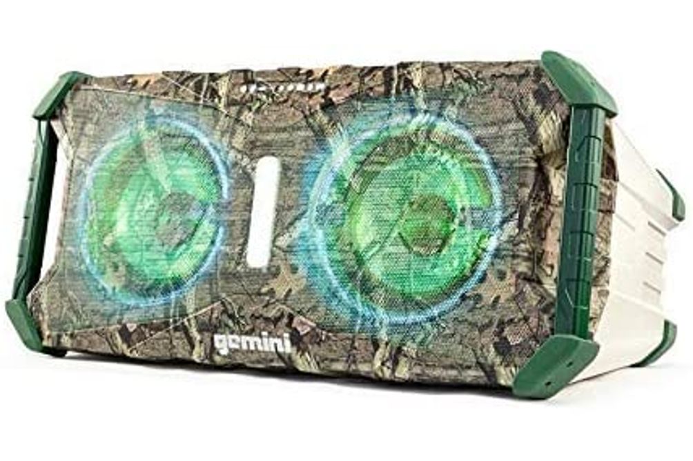 Gemini Soundsplash Portable Waterproof Wireless Bluetooth Speaker W/  Multi-Colored LED Light Show - Mossy Oak 