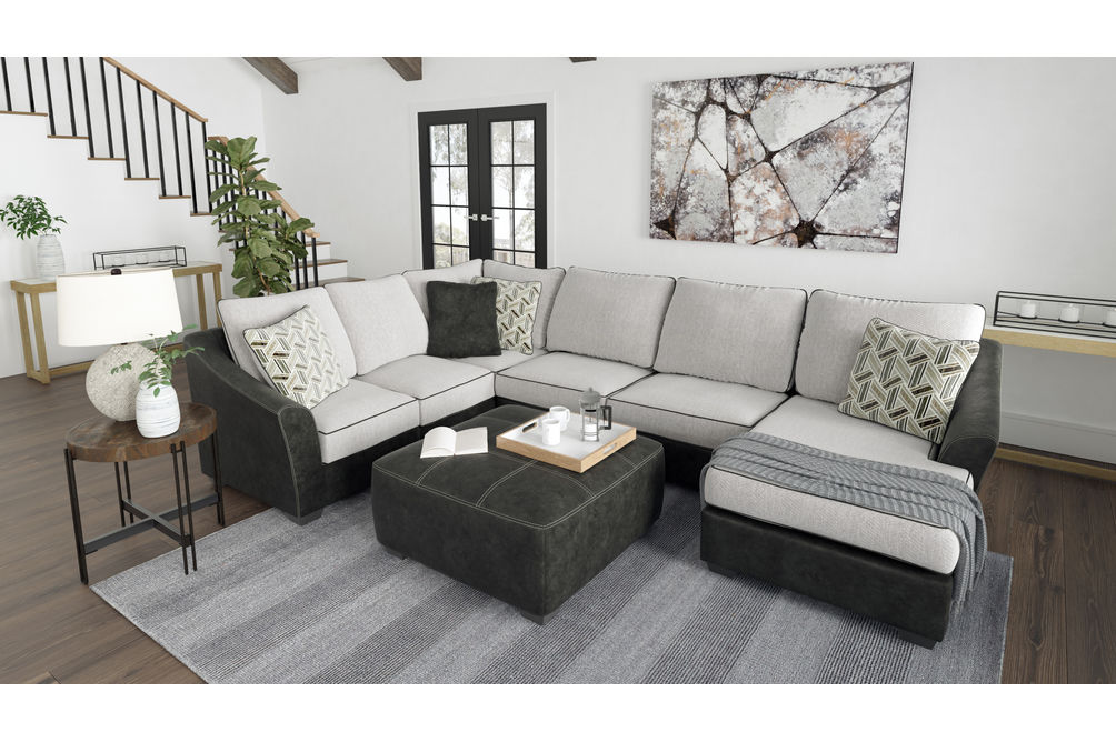 Signature Design by Ashley Bilgray-Pewter 3-Piece Sectional - Sample Room View