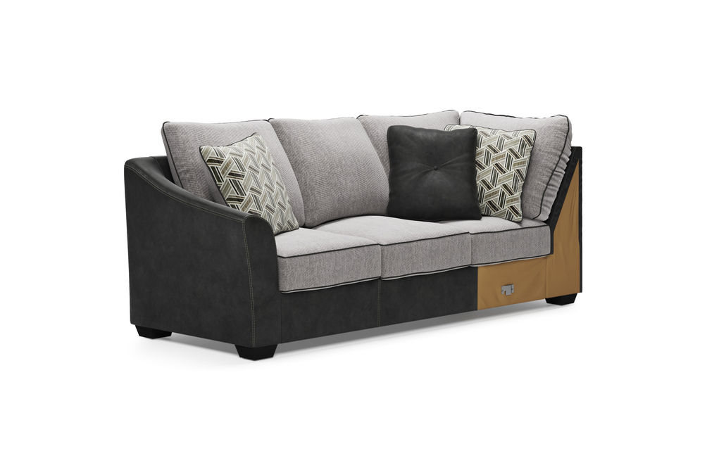 Signature Design by Ashley Bilgray-Pewter 3-Piece Sectional - LAF Sofa with Corner Wedge