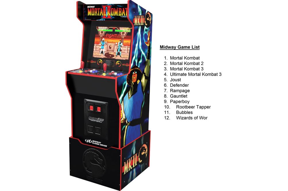 Arcade1Up Midway Legacy Mortal Kombat Arcade Game with 12 Games - Game List