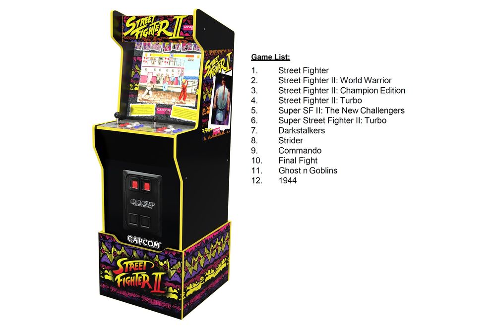 Arcade1Up Capcom Legacy Street Fighter II Arcade Game - 12 Games List