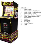 Arcade1Up Capcom Legacy Street Fighter II Arcade Game - 12 Games List