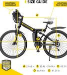 Swagtron 26 Inch EB15 Viper Folding Off Road Electric Mountain Bike - Dimensions