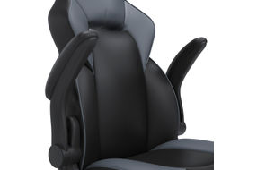 Signature Design by Ashley Lynxtyn Black and Gray Swivel Home Office Desk Chair - Armrest Feature