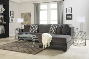 Benchcraft Kumasi-Smoke Sofa Sectional with Chaise - Room View