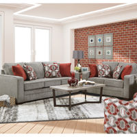 Lane Furniture Barringer-Charcoal Sofa and Loveseat - Sample Room View