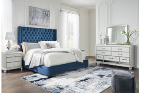 Signature Design by Ashley Coralayne Blue 5-Piece King Bedroom Set - Sample Room View