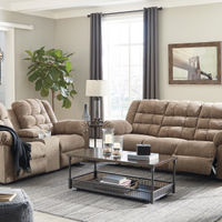 Signature Design by Ashley Workhorse Reclining Sofa and Loveseat - Sample Room View