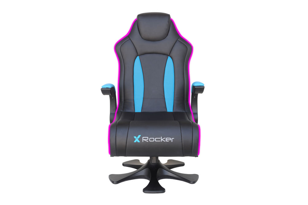 X Rocker CXR3 2.1 Audio Gaming Chair with LED Lights - Front View with LED