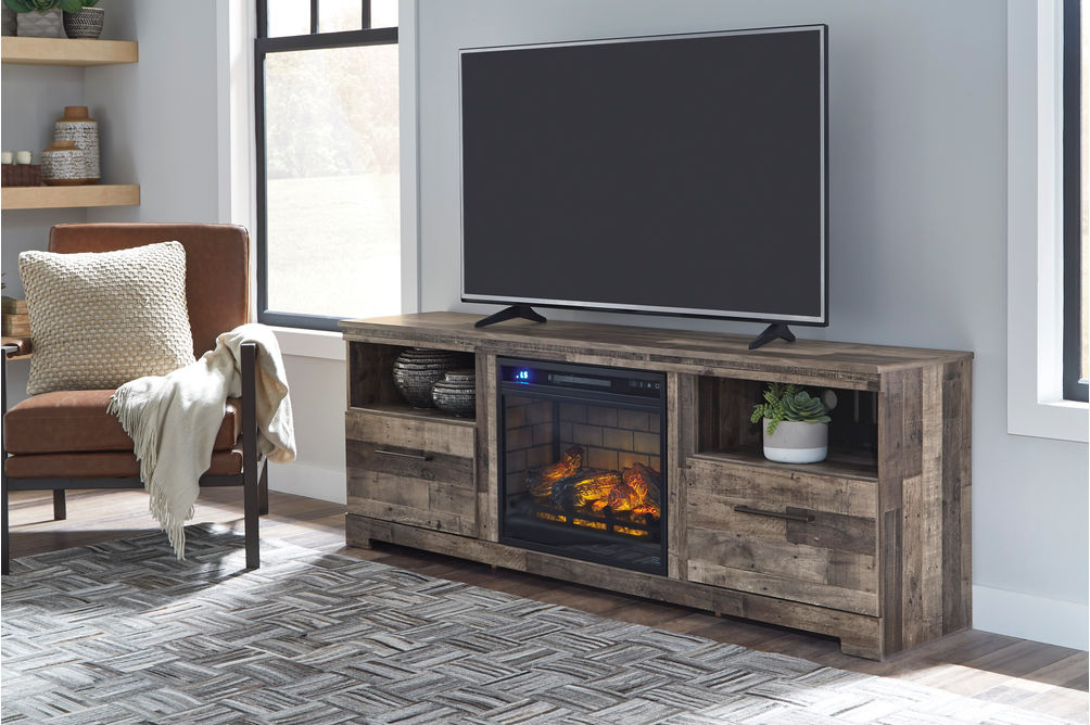 Signature Design by Ashley Derekson 72 Inch Electric Fireplace TV Stand - Sample Room View