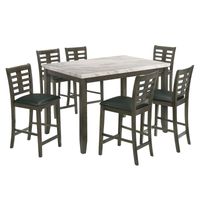 Elements Nash White 7-Piece Counter Height Dining Set