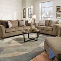 Lane Furniture Albany- Truffle Sofa and Loveseat- Sample Room View