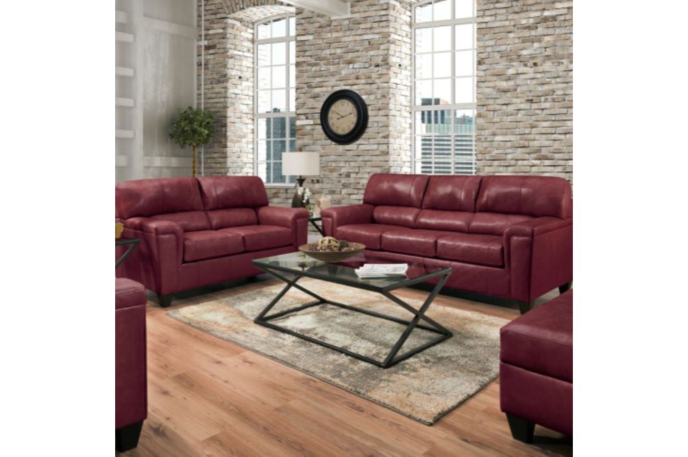 Lane Furniture Crimson Sofa and Loveseat- Sample Room View