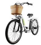 NAKTO Camel White 26 Inch Women's City Electric Bike - Side View