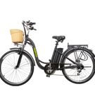 NAKTO Camel Black 26 Inch Women's City Electric Bicycle 