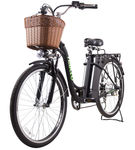 NAKTO Camel Black 26 Inch Women's City Electric Bicycle - Side Angle View