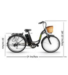 NAKTO Camel Black 26 Inch Women's City Electric Bicycle - Specs