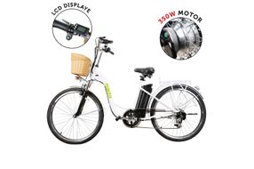 NAKTO White 22 Inch City Electrical Bicycle Elegance - Features