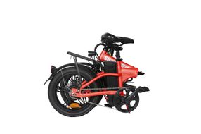 NAKTO 16 Inch Skylark Red Folding Electric Bicycle - Folded View