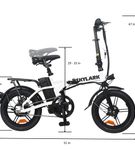 NAKTO 16 Inch Skylark White Folding Electric Bicycle - Dimensions