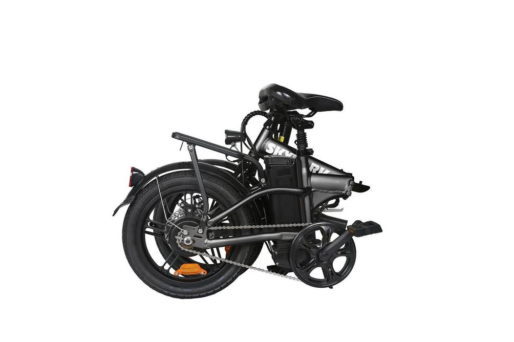NAKTO 16 Inch Skylark Black Folding Electric Bicycle - Folded View