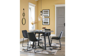 Signature Design by Ashley Centiar 5-Piece Dining Set with Black Chairs