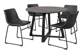 Signature Design by Ashley Centiar 5-Piece Dining Set with Black Chairs