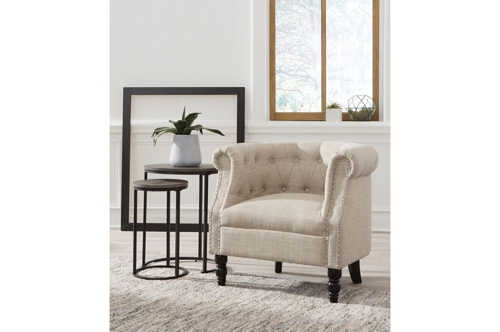 Signature Design by Ashley Deaza Beige Accent Chair - Sample Room View