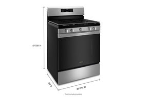 Whirlpool Stainless 5.0 Cu. Ft. Gas 5-in-1 Air Fry Oven - Dimensions