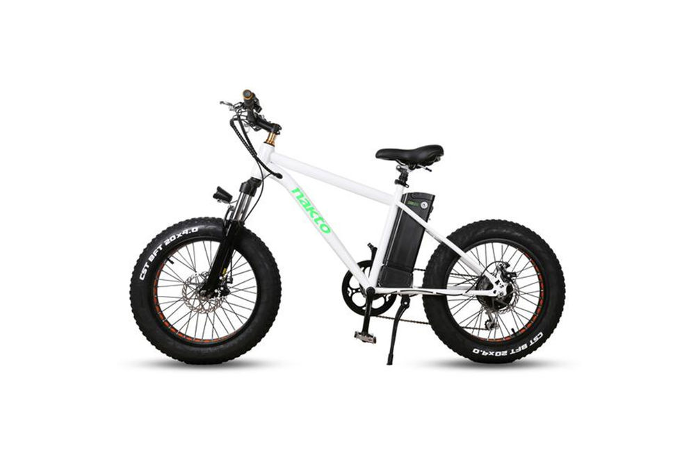 NAKTO 20 Inch White Mini Cruiser Fat Tire Electric Bike