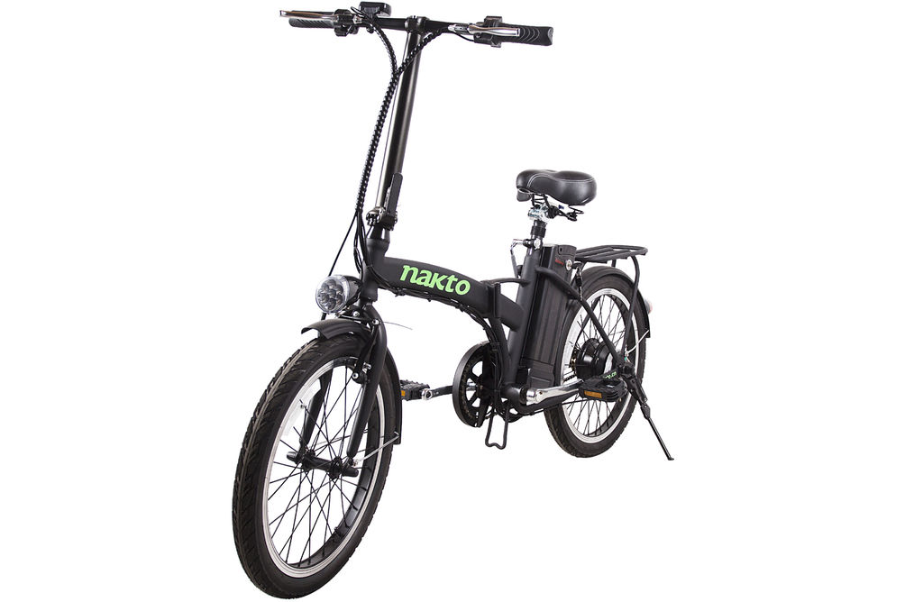 NAKTO 20 Inch Fashion Black Folding Electric Bicycle - Side View