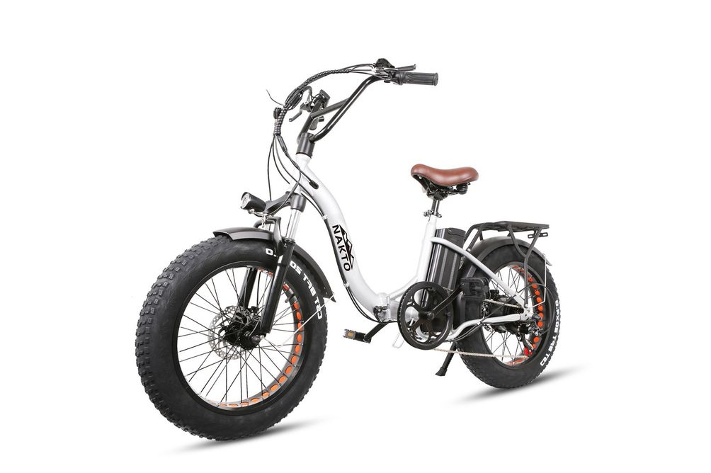 NAKTO 20 Inch Folding Ox Fat Tire Electric Bike - Side Angle View