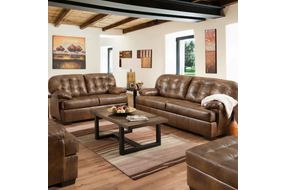 United Furniture Industries Soft Touch Chaps Sofa and Loveseat- Sample Room View