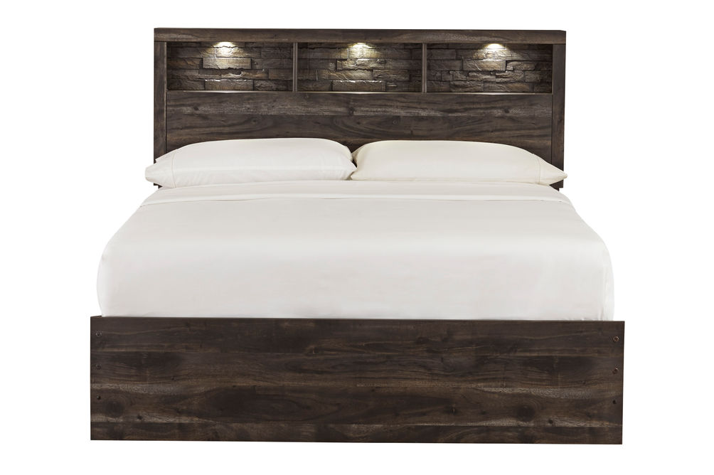 Signature Design by Ashley Vay Bay Queen Bookcase Bed - Front View with Lighting