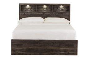 Signature Design by Ashley Vay Bay Queen Bookcase Bed - Front View with Lighting