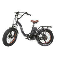 NAKTO 20" Black Folding Ox Fat Tire Electric Bike