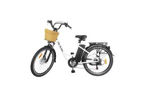 NAKTO 26 Inch White City Stroller Electric Bike