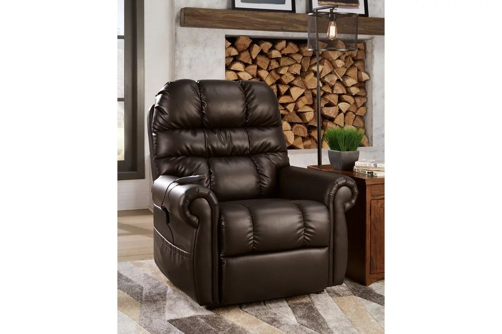 Signature Design by Ashley Mopton-Chocolate Power Lift Recliner